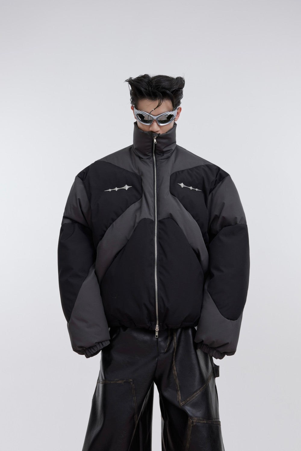 Metal Embellished Loose Bread Jacket