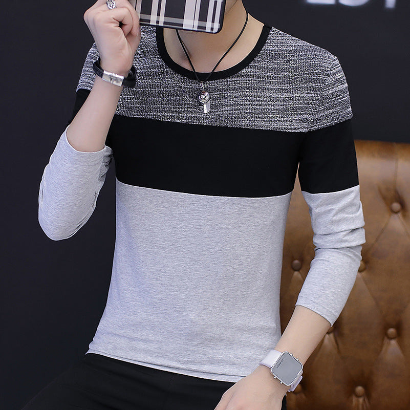 men's wear autumn wear men's T-shirts large Korean version of cotton long sleeved T-shirts male tide sports bottled shirt wholesale