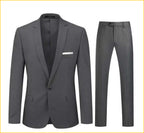 Multi-Color Two-piece Suit Men's Solid Color Slim Fit