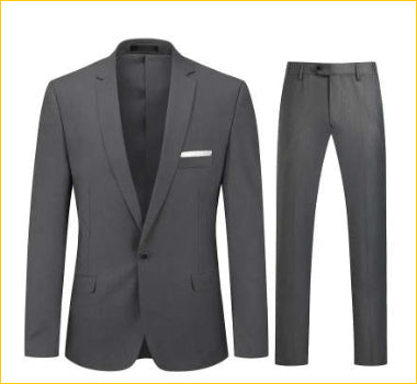 Multi-Color Two-piece Suit Men's Solid Color Slim Fit