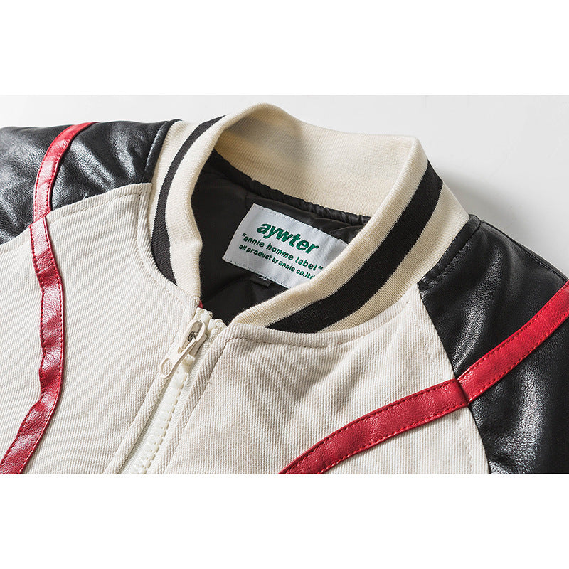 Letter Printing Contrast Stitching Loose Baseball Uniform