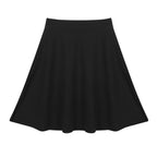 FEESHOW Kids Girls Skirts Big Girls Solid Color Lightweight Stretchy Knee Length Full A-Line Skater Skirt Casual Party Clothes