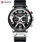2021 CURREN Men Watches Top Brand Luxury Blue Leather Chronograph Sport Watch For Men Fashion Date Waterproof Clock Reloj Hombre