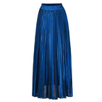 Check Skirt Pleated Maxi Skirt High Waist Harajuku Large Swing Gold Long Skirts For Women  XXL Saias