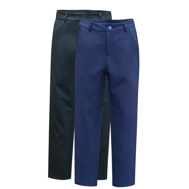 Eadodo Dark Blue Women's Dress Pants, Spring and Autumn Ol Business Attire Suit Pants, Dark Blue Work Pants, Slim Straight Pants, Drapey Wrinkle-Resistant Polyester Fabric Women's Casual Long Pants