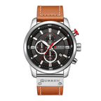 Curren 8291 Men Watch Business Leather Quartz Waterproof Wristwatch 6-Hand Date Casual Fashion Luxury Relogio Masculino