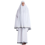 Muslim Women Burqa Dress Lace Two-piece Suit Ethnic Lady Hijab Abaya Suit Ramadan Eid Prayer Garment