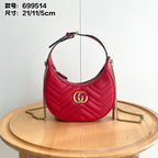 New presbyopia double G half-moon bag, fashionable versatile leather portable shoulder women's bag