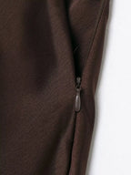 BSAY Lace Satin Elegant long Skirt Women Fashion Autumn Winter New brown Side Zip Chic Female High Waist Midi Skirts Mujer