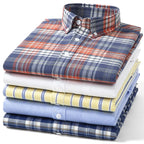 100%Pure Cotton Men's Shirt Long Sleeve Classic Versatile Soft Breathable Casual Fashion Business Social Shirt Men Clothing