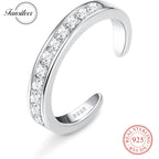 Fansilver S925 Sterling Silver Toe Rings for Women Adjustable White Gold Plated Flower Summer Beach Open Toe Rings Foot Jewelry