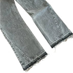 Y2K Retro Flare Jeans Washed Distressed Dollar Embroidery Denim Pants Men Trend Old Money Clean Streetwear Wide Leg Baggy Jeans