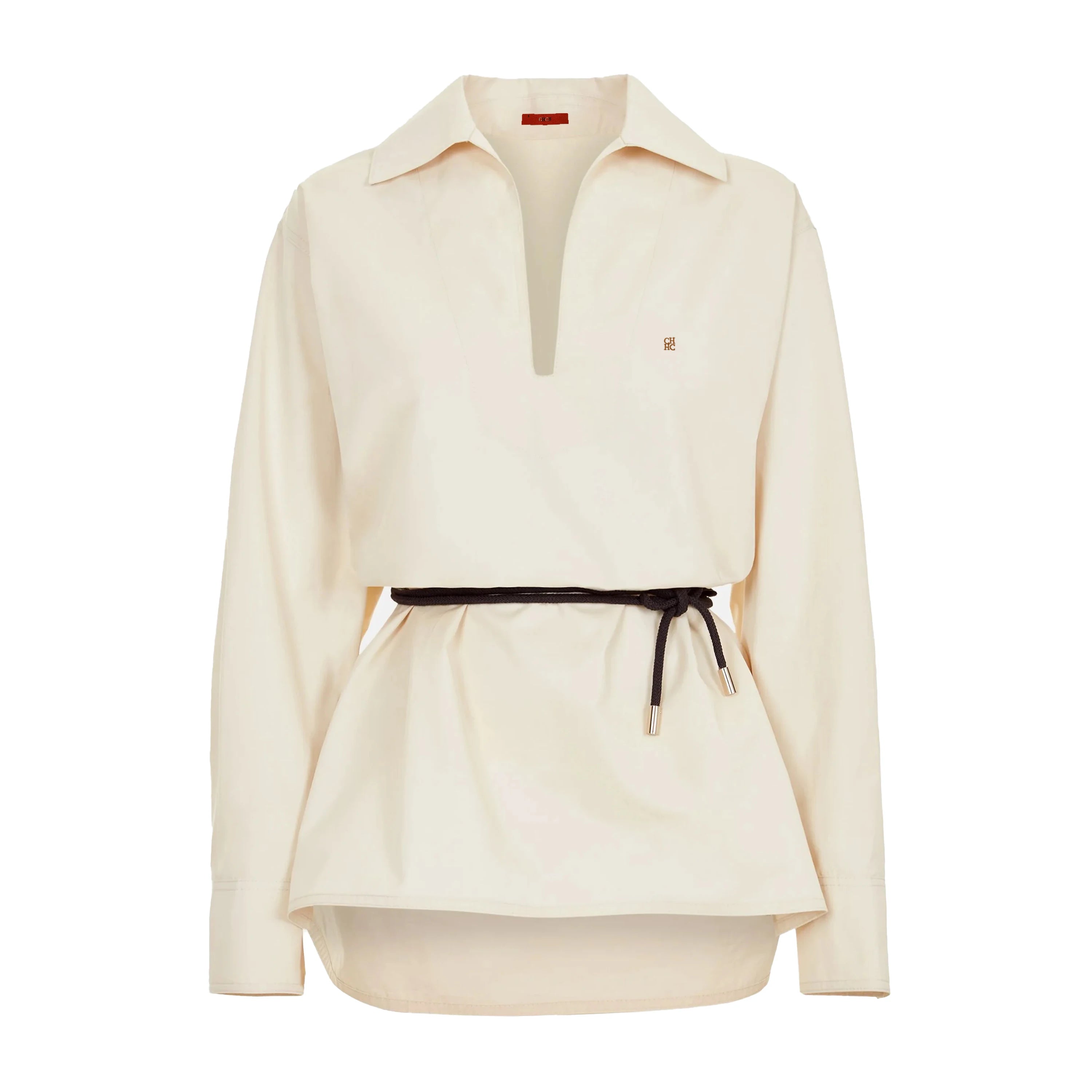 CHCH Women Elegant Solid Blouse Spring Summer Casual Long Sleeve V Neck Loose Shirt Office Lady Tunics Fashion Tops 2025