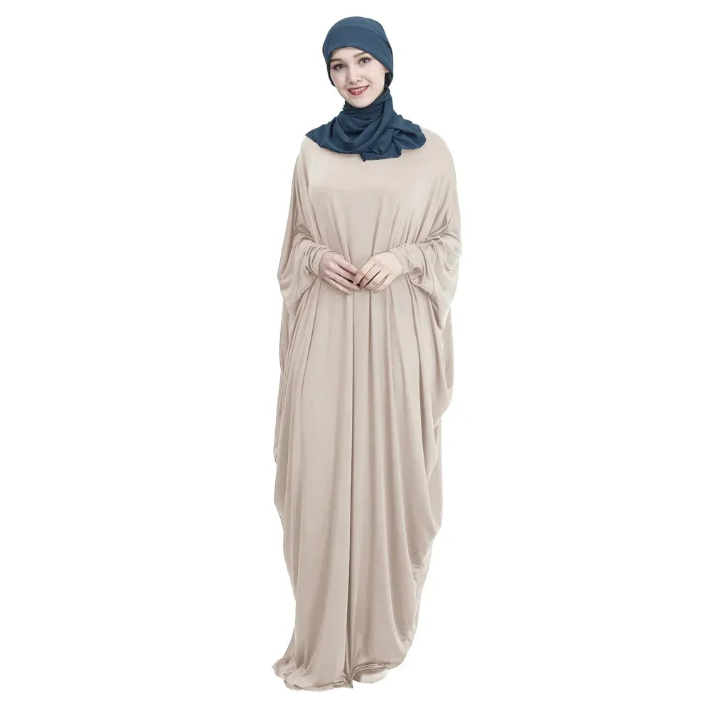 Ramadan Muslim Hijab Dress Abaya Dubai Prayer Garment One Piece Robe Islam Dresses for Women Solid Long Khimar Gown Turkey
