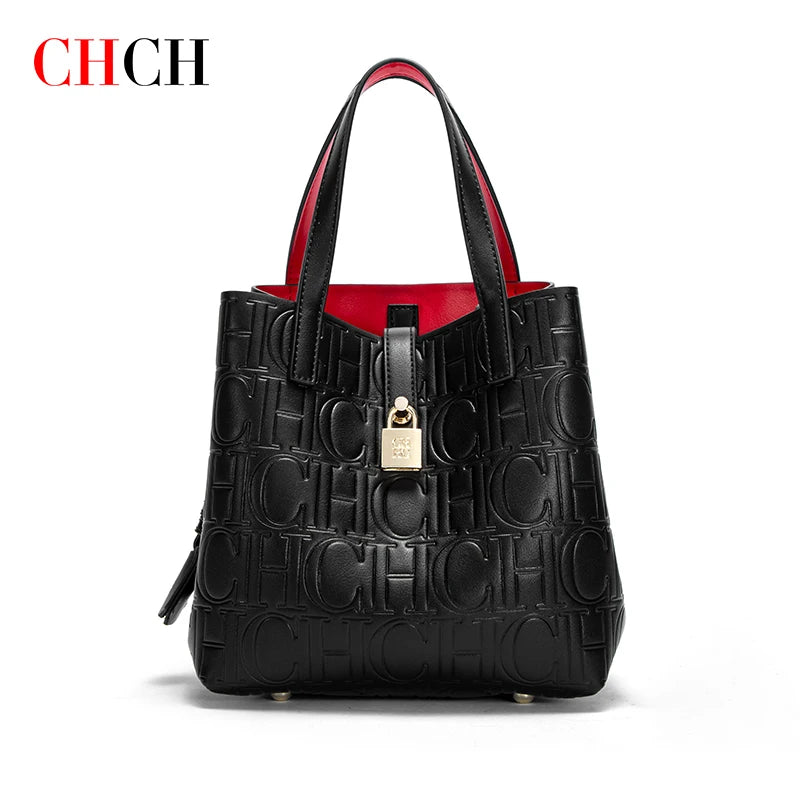 CHCH Women's Tote Bag New Steel Embossed Handheld Bun Mother Shopping Bag
