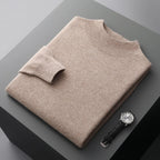100% Pure Wool Cashmere Sweater Men's Half Turtleneck Pullover Casual Fashion Thickening Top Knitting Sweater