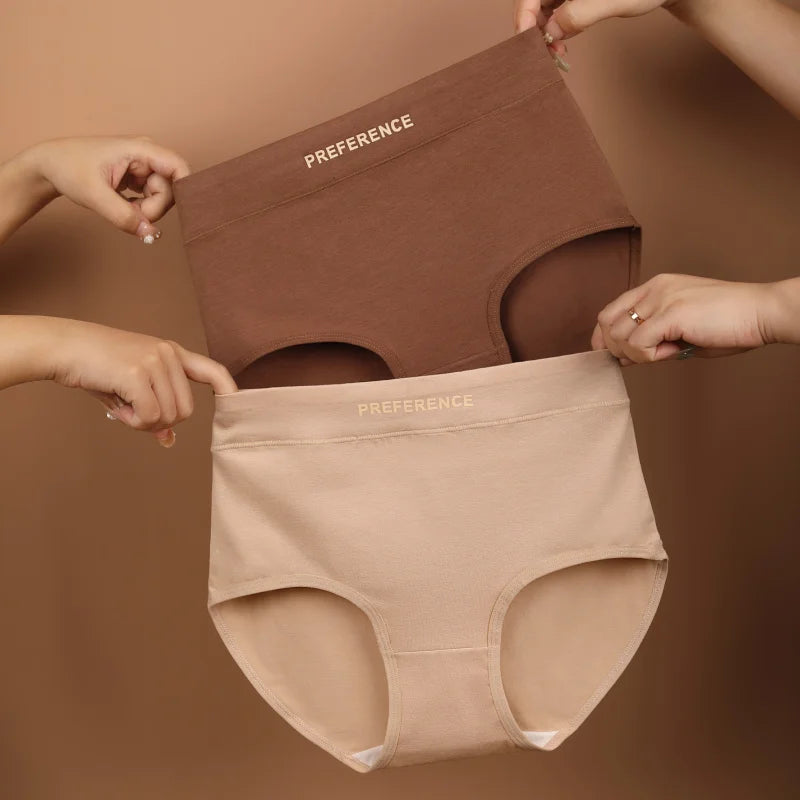 7PCS Woman High Waist Briefs Breathable Underwear Women Large Size Lingerie Pure Cotton Sexy Underware Triangular Panties Female