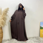 Layered Hoodies Abaya for Women Islamic Clothes One Piece Hooded Prayer Long Dress Muslim Dubai Turkey Modest Kaftan Ramadan Eid