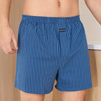 Plus Size Aro Pants Men's Pure Cotton Stripe Underwear Youth High Waist Loose Flat Corner Pants Breathable Casual Trousers M-3XL