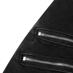 2025 New Men Slim Biker Ripped Long Denim Trousers Skinny Jeans Side Straps Zips Male Jogging Pants Destroyed Stretchy Pants
