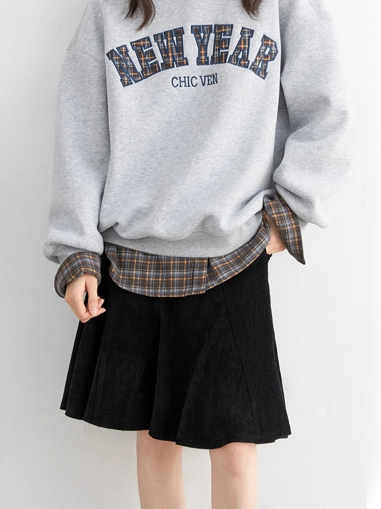 CHIC VEN Fashion Women Skirts Solid High Waisted A-line Hip Hugging Fish Tail Office Ladies Slim Half Skirt Autumn Winter 2025