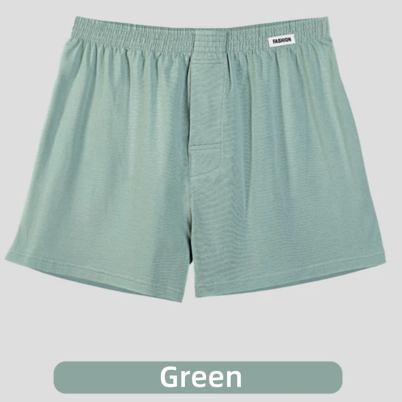 Mens Middle Waist Underwear Boxer Briefs Solid Underpants Panties Home Shorts Breathable Flat Boxers Absorption Knickers