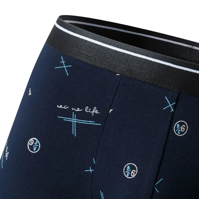 4-piece men's fashion plus-size printed underwear comfortable sexy shorts teenagers mixed underwear in a variety of colors