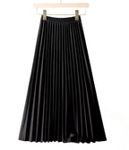 Ladies Fashion Casual Long Skirt Elegant Vintage Pleated Skirts Women Temperament Party Wear Faldas Woman Clothing Streetwear
