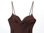 2025 Summer New Products Women's Temperament Sexy Satin Textured Dress Fashion Sexy Suspender Dress