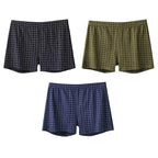3Pcs Mens Underwear Boxers Shorts Casual Sleep Underpants Homewear Men Arrow Panties Striped Plaid Loose Comfortable Underwear