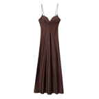 2025 Summer New Products Women's Temperament Sexy Satin Textured Dress Fashion Sexy Suspender Dress