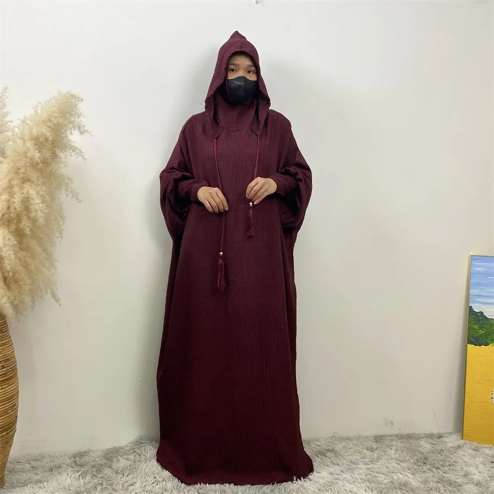 Layered Hoodies Abaya for Women Islamic Clothes One Piece Hooded Prayer Long Dress Muslim Dubai Turkey Modest Kaftan Ramadan Eid