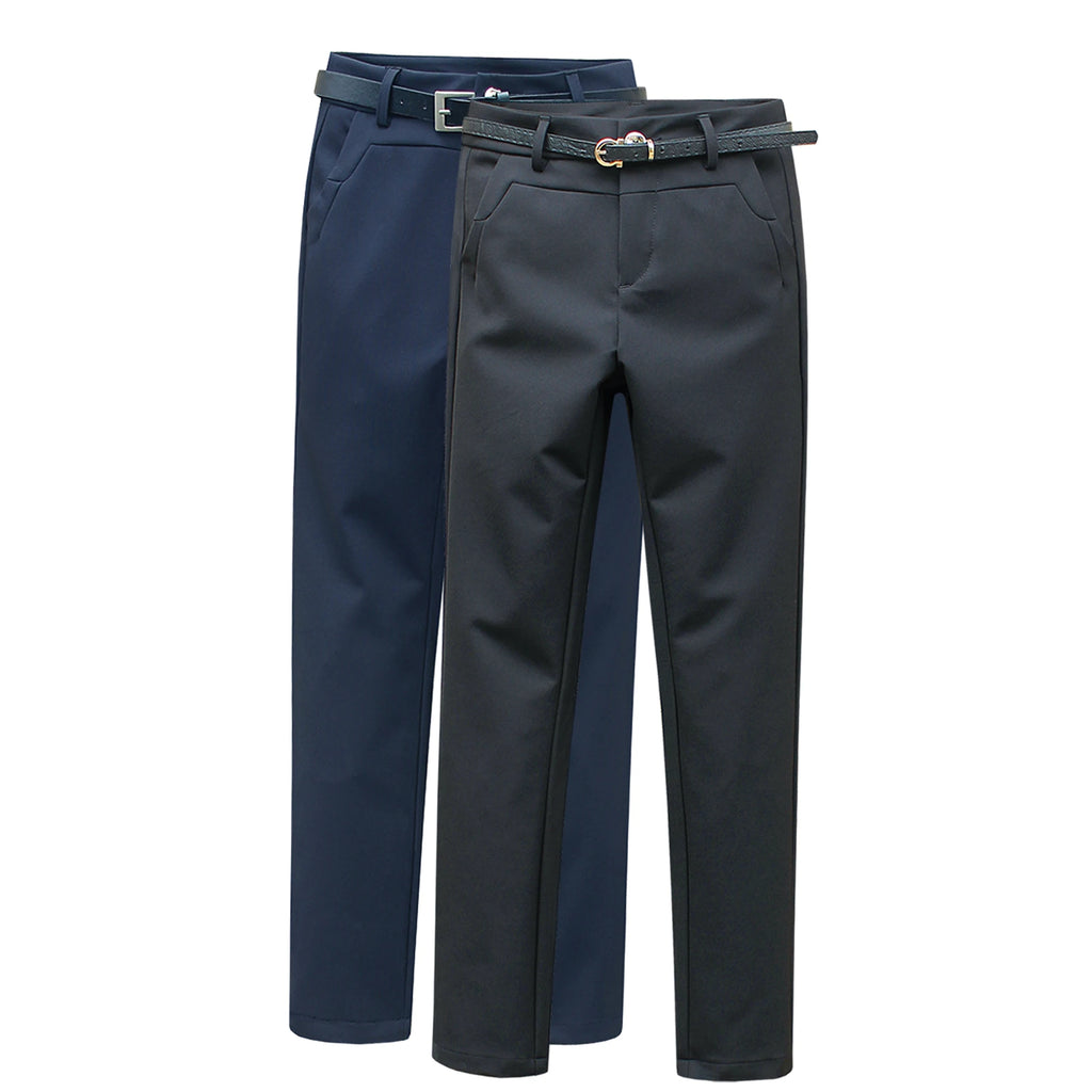 Black Dress Pants for Women, Spring and Autumn Style, Slim Fit, Straight-Leg Formal Work Pants, Ol Professional Attire, Pencil Pants, Dark Blue Narrow-Leg Women's Casual Pants, Sizes S to XXL