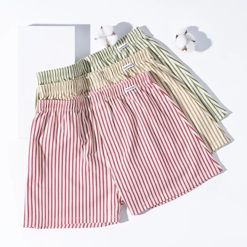 3Pack Mens Boxers Striped Aro Pants Cotton Boxershorts Men Pajama Pants Loose Breathable Boys Underwear Boxer Hombre Men