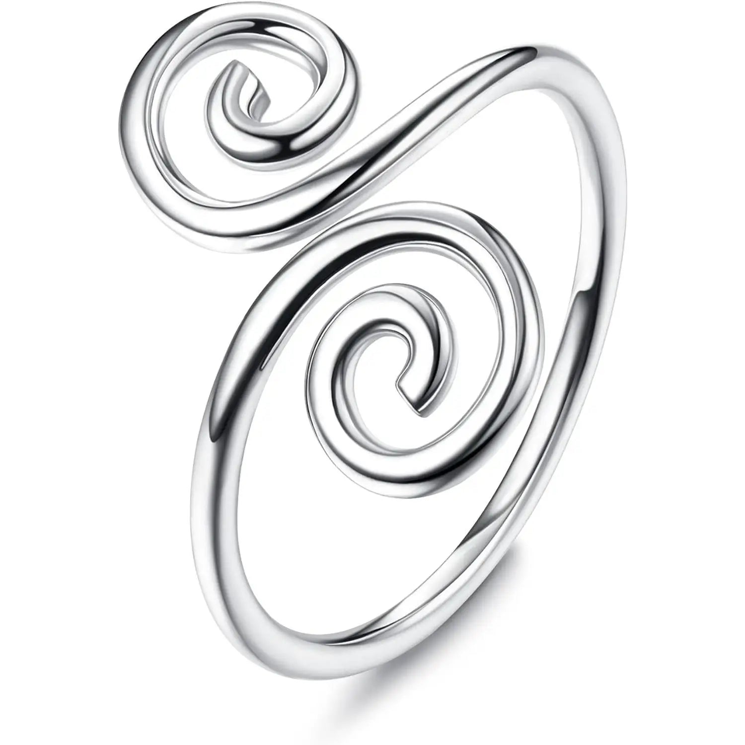 Fansilver S925 Sterling Silver Toe Rings for Women Adjustable White Gold Plated Flower Summer Beach Open Toe Rings Foot Jewelry