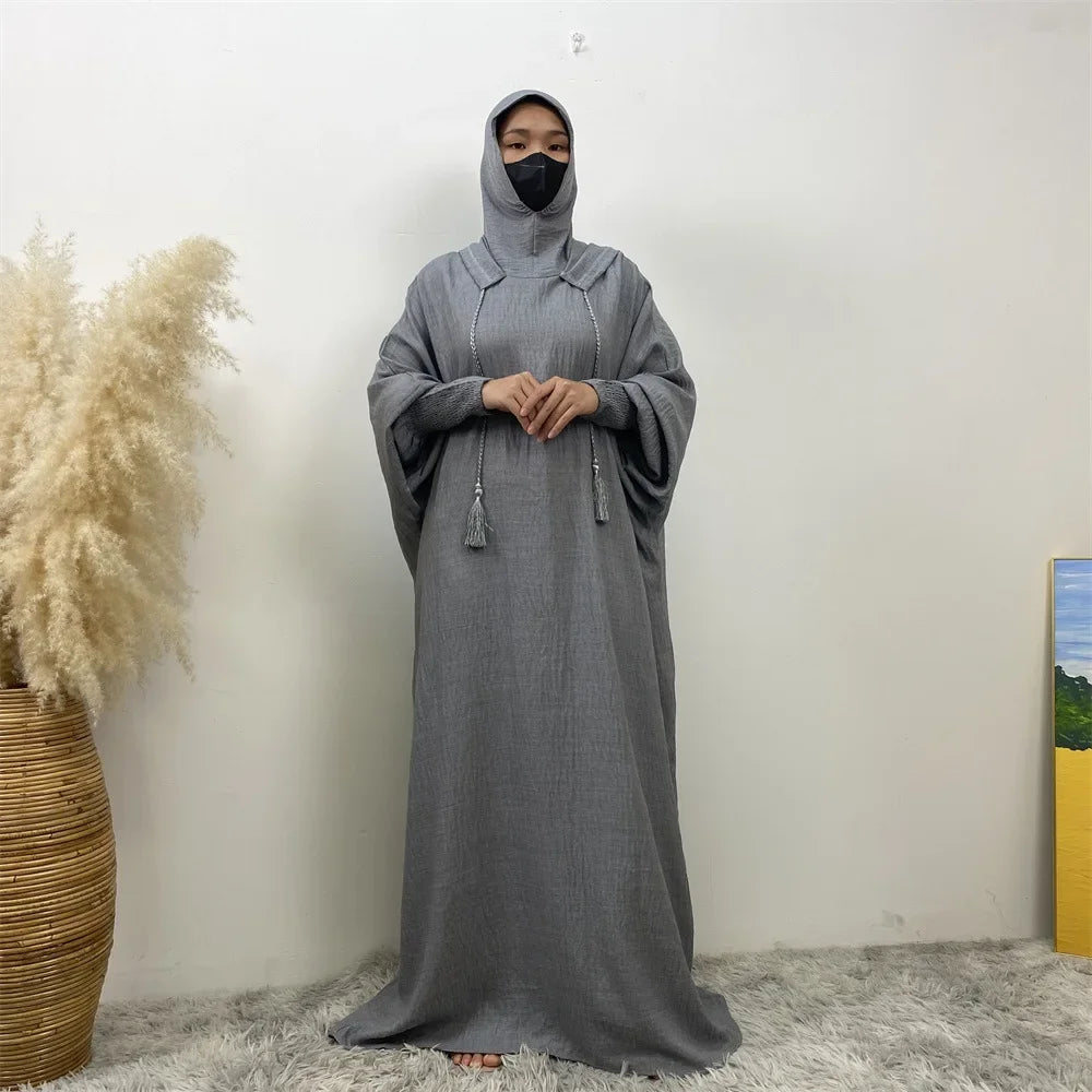 Layered Hoodies Abaya for Women Islamic Clothes One Piece Hooded Prayer Long Dress Muslim Dubai Turkey Modest Kaftan Ramadan Eid