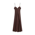 2025 Summer New Products Women's Temperament Sexy Satin Textured Dress Fashion Sexy Suspender Dress