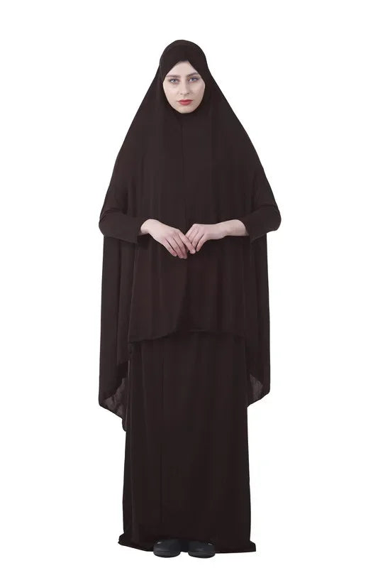 Eid Formal Muslim Prayer Garment Sets Women Hijab Dress Abaya Islamic Clothing Dubai Turkey Namaz Long Khimar Jurken Abayas 2025