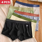 4PCS/Lot Boxer Shorts Mens Panties Cotton Men's Underwear Breathable Man U Convex Lingerie Comfortable Striped Men Boxers