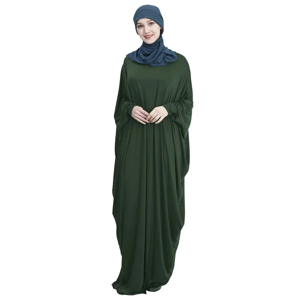 Ramadan Muslim Hijab Dress Abaya Dubai Prayer Garment One Piece Robe Islam Dresses for Women Solid Long Khimar Gown Turkey