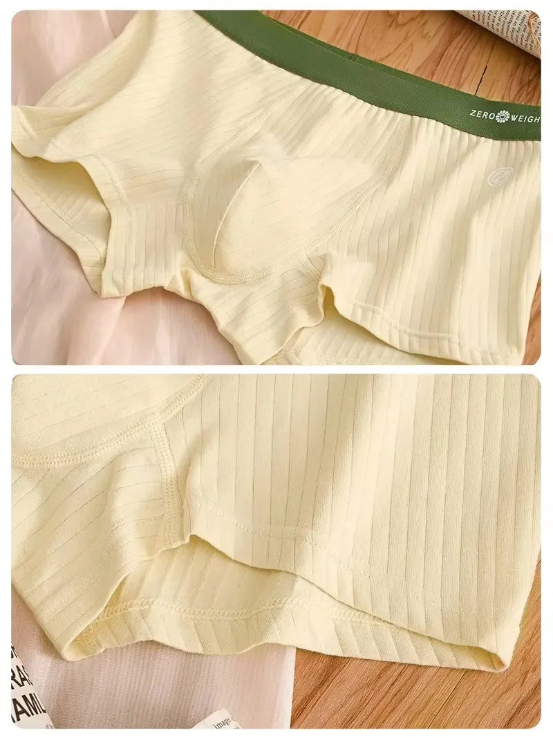 4PCS/Lot Boxer Shorts Mens Panties Cotton Men's Underwear Breathable Man U Convex Lingerie Comfortable Striped Men Boxers