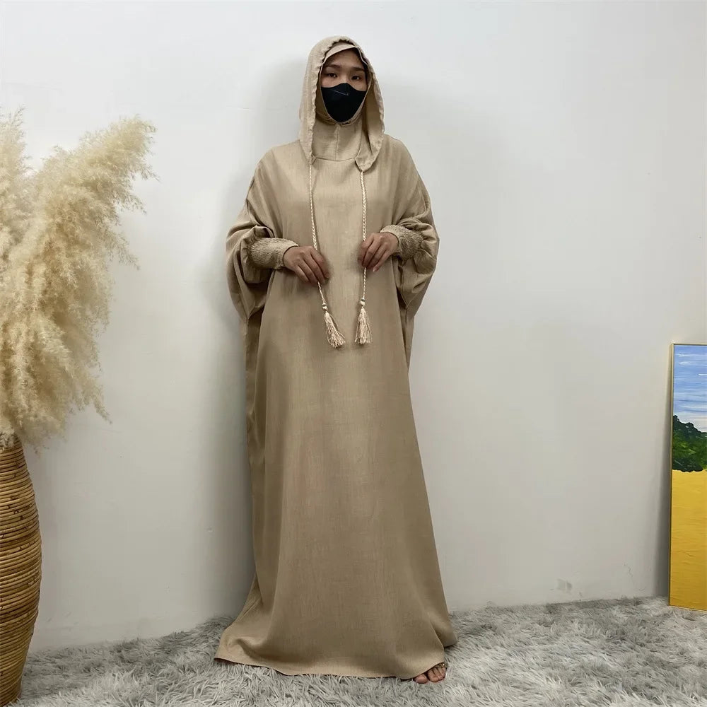 Layered Hoodies Abaya for Women Islamic Clothes One Piece Hooded Prayer Long Dress Muslim Dubai Turkey Modest Kaftan Ramadan Eid