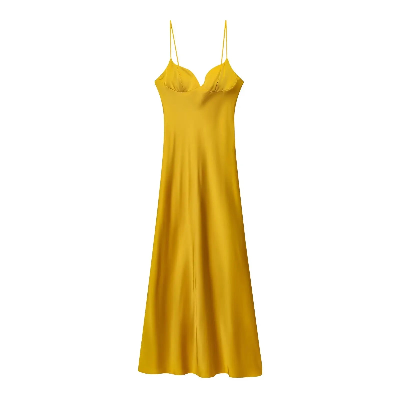 2025 Summer New Products Women's Temperament Sexy Satin Textured Dress Fashion Sexy Suspender Dress