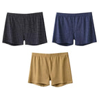 3Pcs Mens Underwear Boxers Shorts Casual Sleep Underpants Homewear Men Arrow Panties Striped Plaid Loose Comfortable Underwear