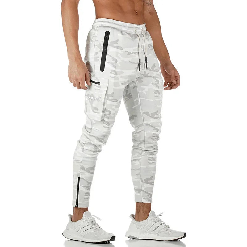 Men's Gym Fitness Multi-Pocket Workout Training Pants Cotton Jogging Sweatpants Camouflage Men  Fashion Training Trousers