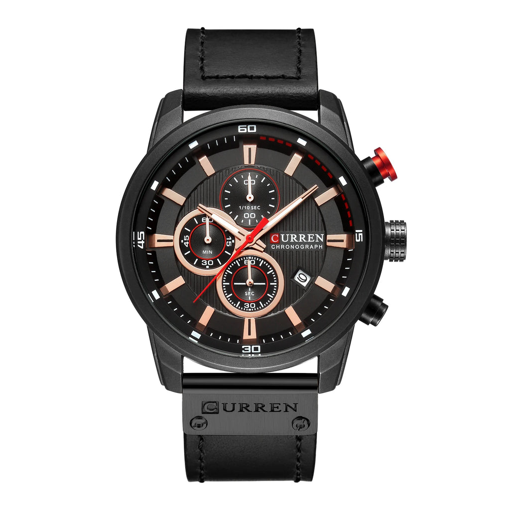 Curren 8291 Men Watch Business Leather Quartz Waterproof Wristwatch 6-Hand Date Casual Fashion Luxury Relogio Masculino