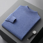 100% Pure Wool Cashmere Sweater Men's Half Turtleneck Pullover Casual Fashion Thickening Top Knitting Sweater