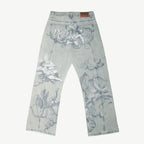 Y2k Retro Baggy Jeans Trendy Cupid Angel Pattern Men Women Pants American Hip Hop Streetwear Unisex Casual Straight Leg Jeans