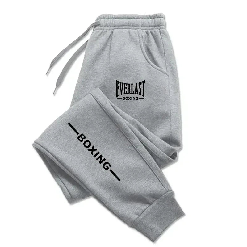 2025 Autumn Winter EVERLAST Printed Running Pants Men Women Outdoor Sports Fitness Pants Jogging Fleece Casual Sports Pants
