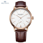 Seagull New Business Watch Men's Mechanical Wristwatches 50m Waterproof Leather Valentine Male Watches relogio masculino 6075